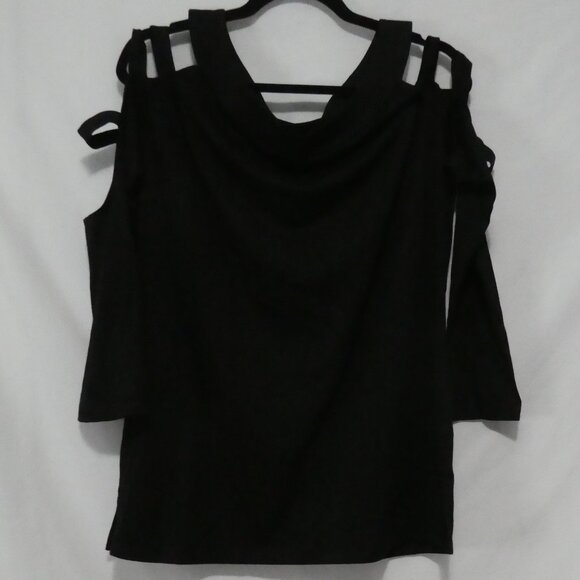 Unbranded | XL - extra large | Black Cold Shoulder & Sleeves Pullover Shirt - Picture 1 of 13